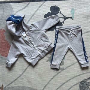 BOSS Gray Kids Hoodie and Jogger Set